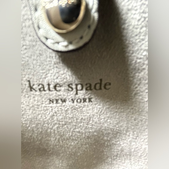 Kate Spade Knott Croc Embossed Leather Sm Zip Top Satchel. Halo White/Gold. - Picture 10 of 14